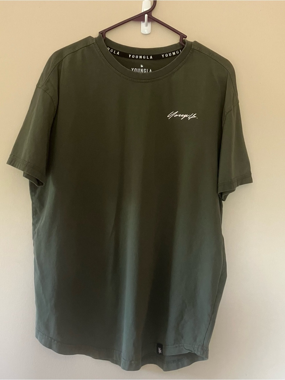 YoungLA 408 Autobiography Tee Olive Green Men's Size Medium